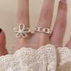 Hollow Flower Open Band Ring for Women - Retro French Design, Light Luxury Index Finger