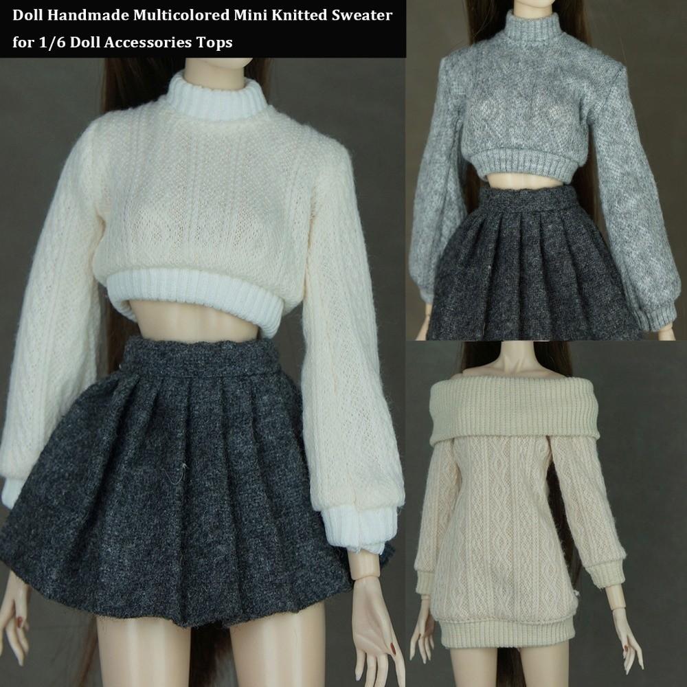 Handmade Doll Accessories Tops Mini Dressing Clothes New Doll Knitted Sweater for 1/6 Doll