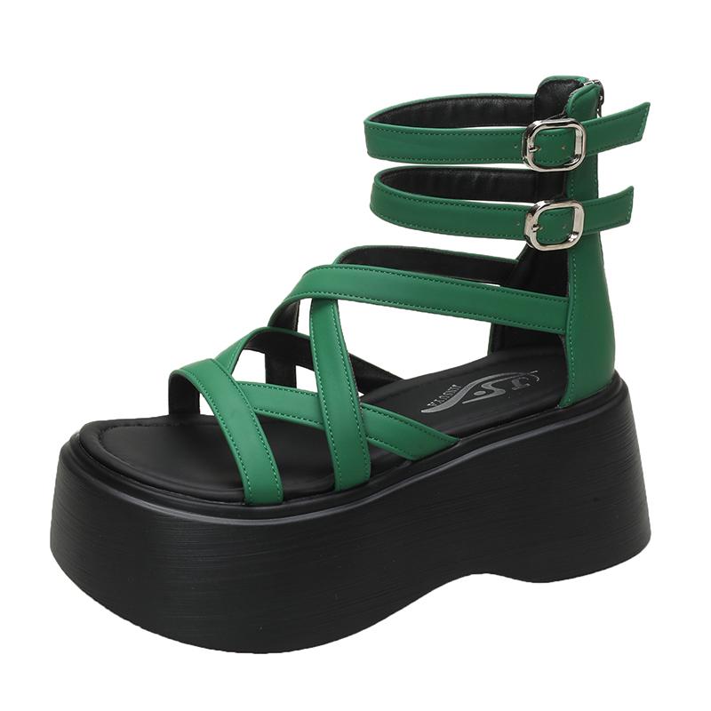 Mode High Heels Sandalen Frauen Kristall Schuhe 2024 Sommer Keile 7,5 CM Hohe ZIP Plattform Sandalen Chunky Strand Turnschuhe Alias Mujer