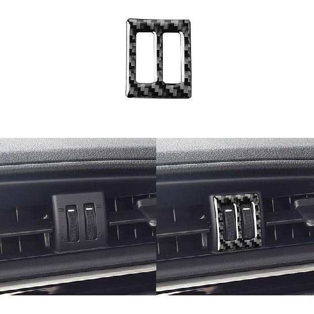 Echte Premium-Kohlefaser-Auto-Mittelkonsolen-Schaltknauf-Panel-Rahmenverkleidung Weicher Aufkleber Kompatibel mit Toyota Corolla/Levin 2014 2015 2016 2017 2018