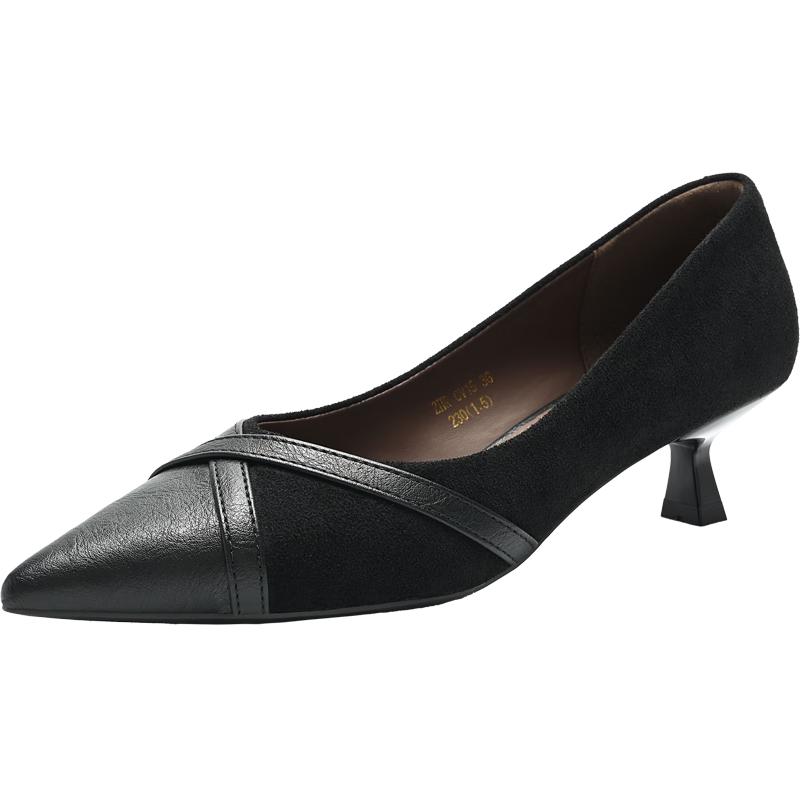 ZHR Women s Elegant Pointed Toe Kitten Heel Pumps 38