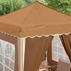 Pop Up Party Tent 195 X 195 X 245 Cm Beige Oxford Fabric
