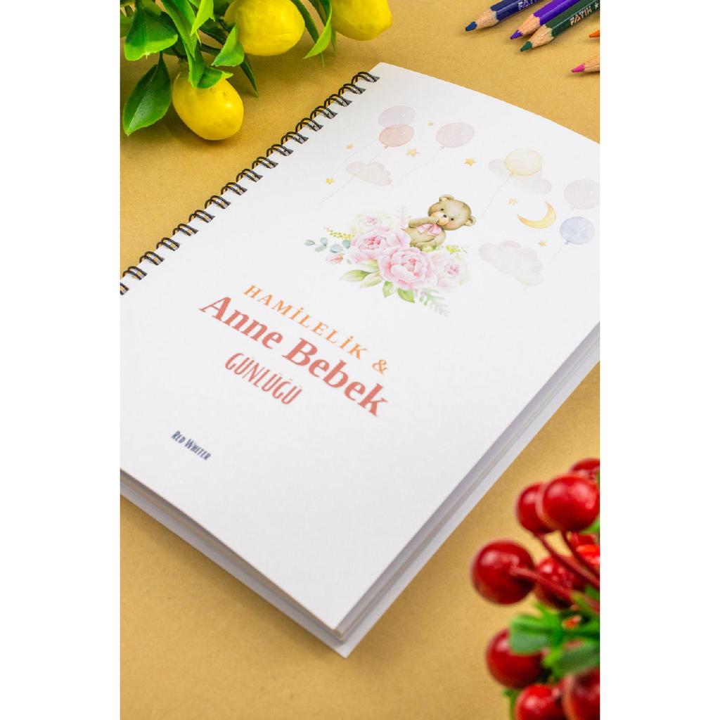 Schwangerschafts- und Mutter-Baby-Tagebuch 14x20 cm Design Tägliches Notizbuch, (Haupt- und USAQ)