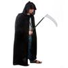 1/2/3pcs Black Halloween Party Cloak Cosplay Dress Up Costume Reaper Big Cloak Devil Hat Long Cloaks Scary Witch Devil Role Play