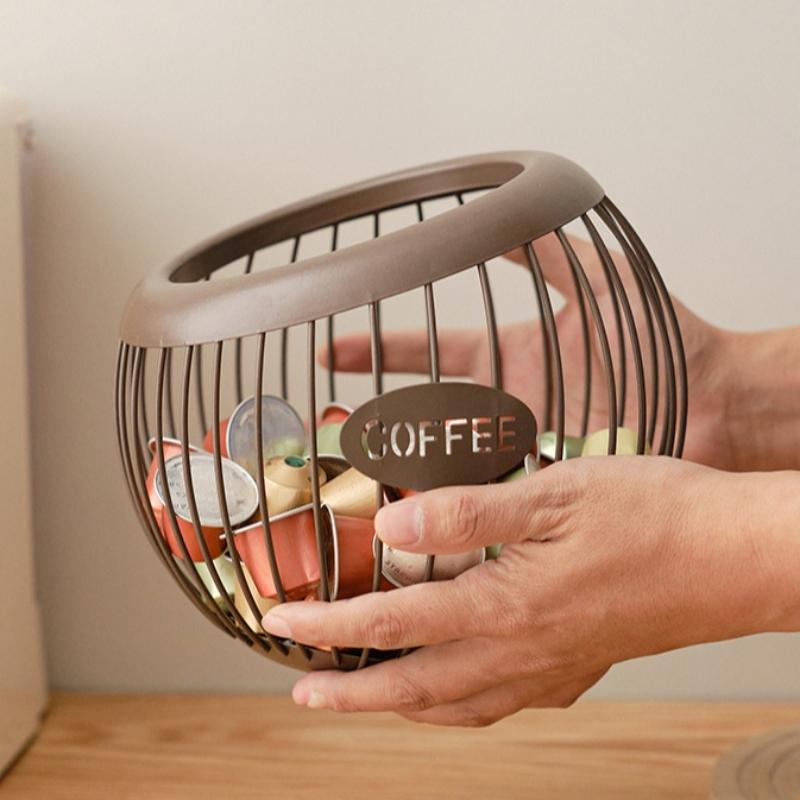 Kreativer Obstkorb Eisen Kaffeekapsel-Organizer Blau Snack Trockenfrüchte Aufbewahrung Diagonalkorb Haushaltswaren