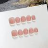 10 Pcs White French Handmade Short Square Press On Nails Simple Artificial False Nail Tips