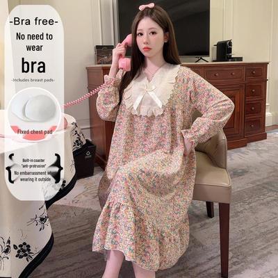 Plus Size Retro Floral Long Sleeve Pajamas - Women's Casual Two-Piece Set for Autumn/Spring