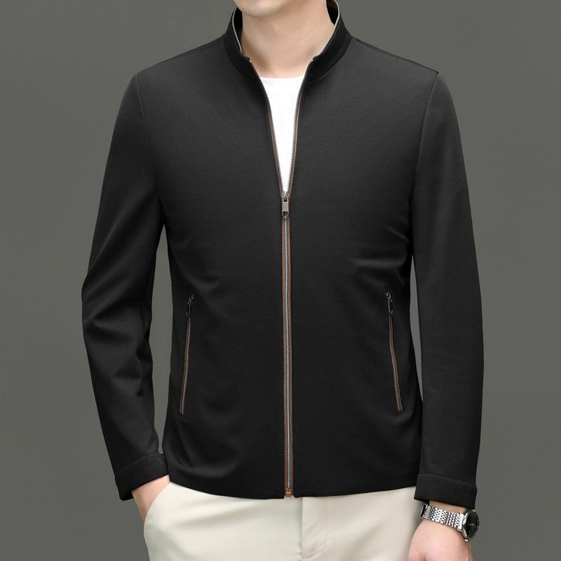 

Оригинальная мужская куртка весна-осень новый стиль шелковица шелковица деловой повседневный воротник стойка административный кадровый мужской пиджак 195