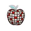 Shiny Gold Edged Embroidered Plaid Fruit Patch for Clothing Decoration
