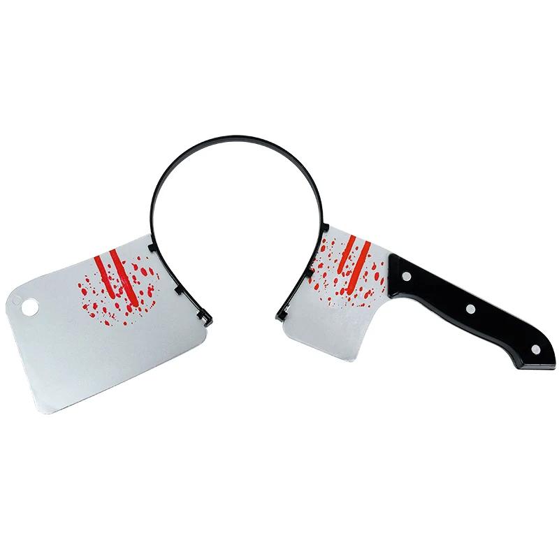 Halloween Decoration Fake Bloody Axe Saws Knife Headband Prank Prop Halloween Party Decor 2025 Masquerade Cosplay Accessories