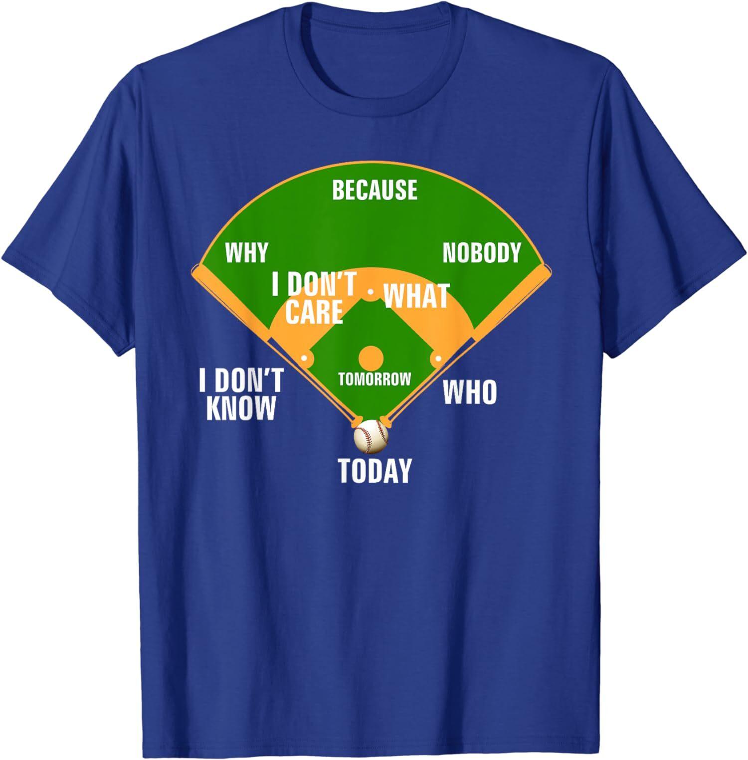 Who s on First? Baseball Diamond Fielding Card Unisex T-Shirt M