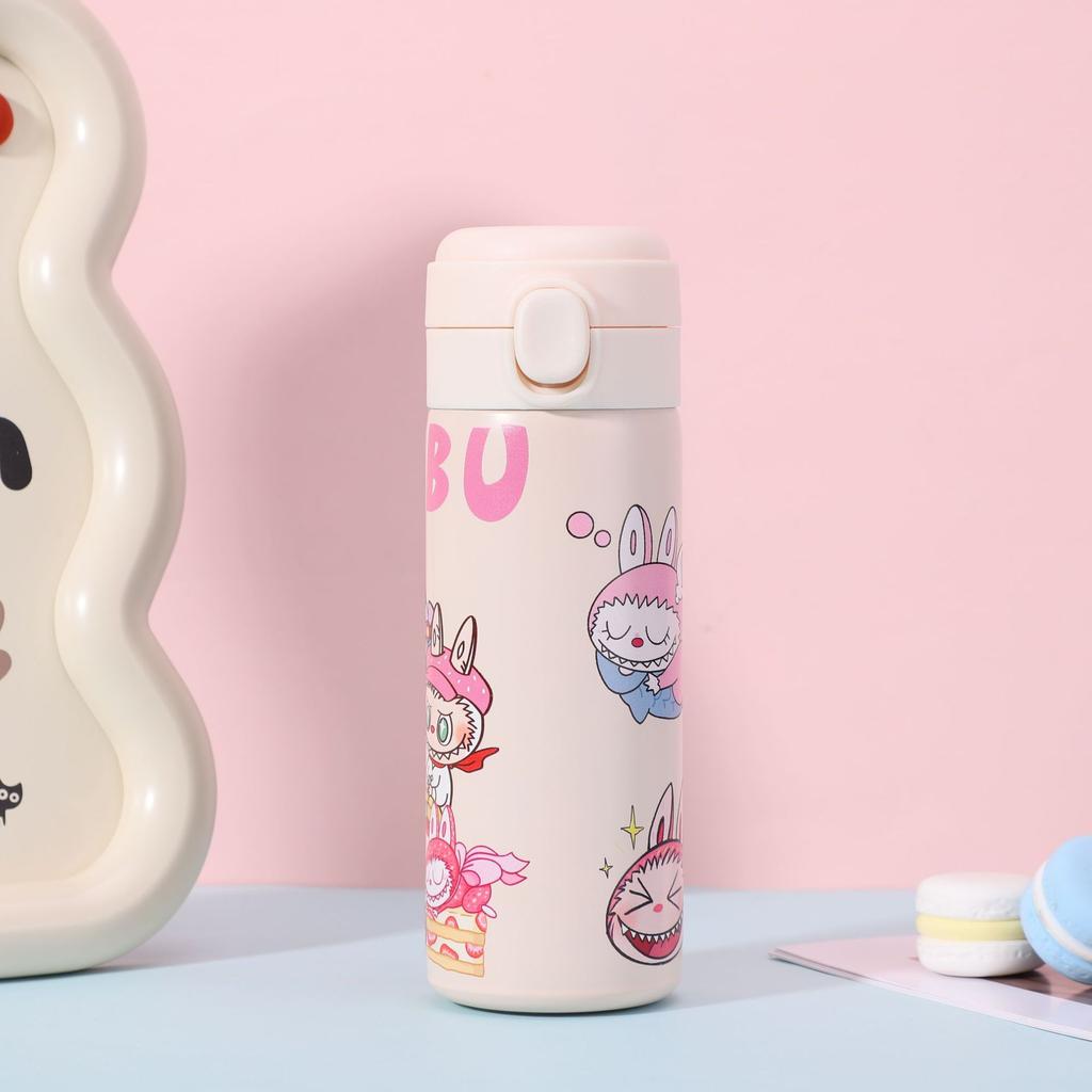 Cartoon Pattern Bouncing Cup Car Pea Cup High Value 304 Stainless Steel Vacuum Thermos Cup