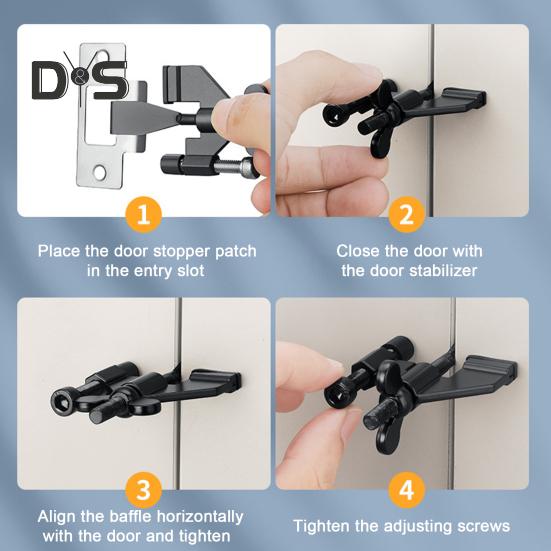 Portable Door Lock Additional Privacy Home Security Door Stop Lockdown Lock Hotel Apartment Dorm Traveling Metal Door Locker