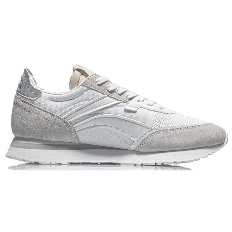 Li Ning ChengFeng Cushioning Slip Resistant Abrasion Resistant Lightweight Low top Running Shoes Men's Mist White AGCR195-3