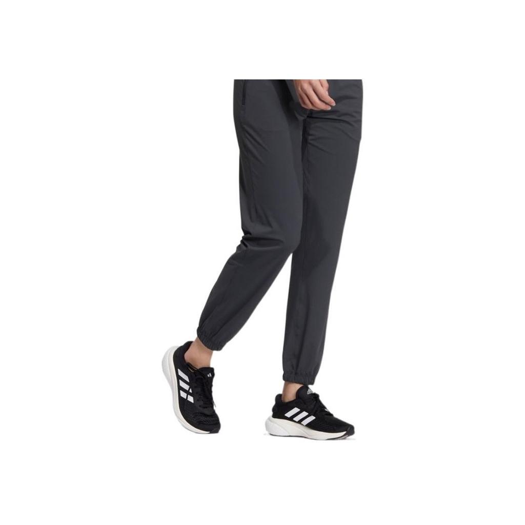 Adidas FW22 Solid Color Zipper Side Pocket Elastic Waistband Jogger Pants Women Bottoms Black HZ7041