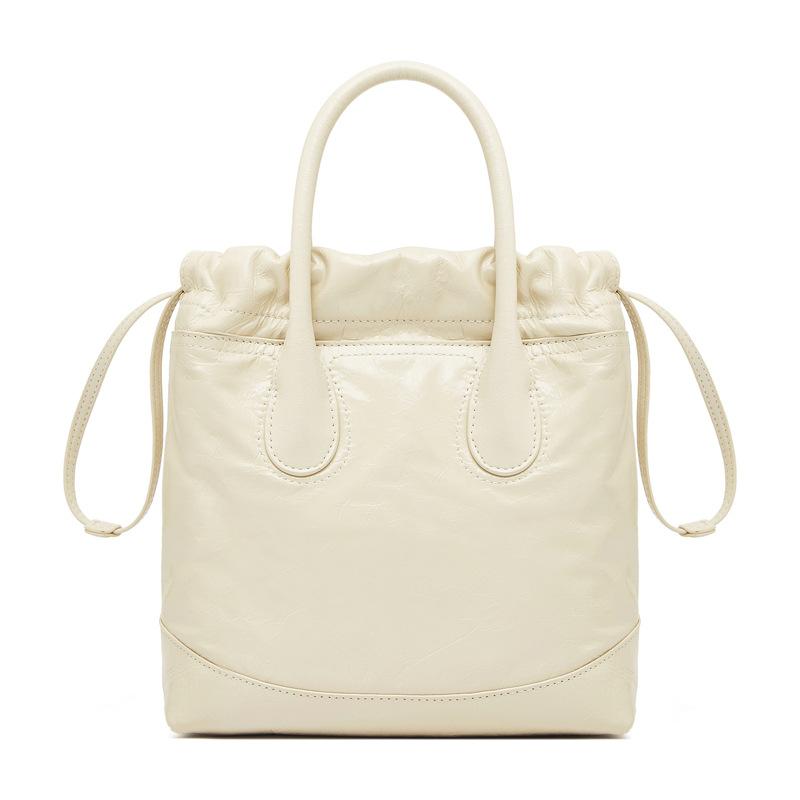 

Сумка-мешок с кулиской из первого слоя коровьей кожи в стиле ретро, на плечо, через плечо, сумка-ведро, плиссированная сумка, женская сумка из натуральной кожи