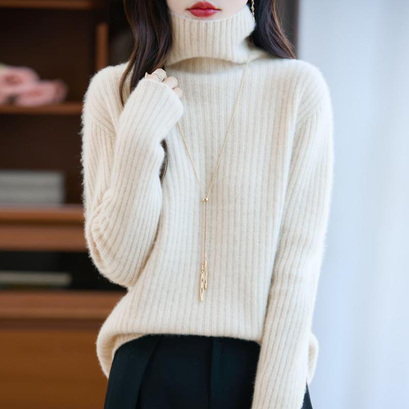 Dámský kašmírový svetr Kašmír Qinghe 30% kašmír 70% vlna podzimní a zimní pulovr hřejivý a módní