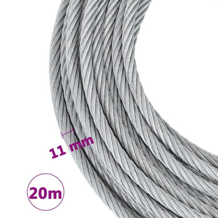 VidaXL Câble métallique 1600 kg 20 m