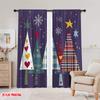 2 Stück, 2D-Flachdruck Beliebte Vorhänge Weihnachtsbäume Winterurlaub (2) Polyester Fabrik (ohne Stange) Festlich Perfekt für