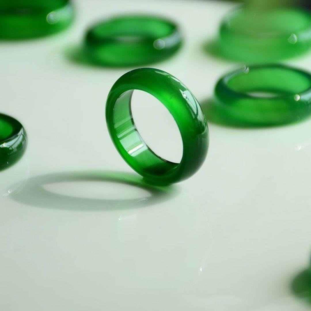 Exquisite Hetian Deep Green Ring, Size 8 - Premium Small Accessory, Perfect Gift for Relatives and Friends