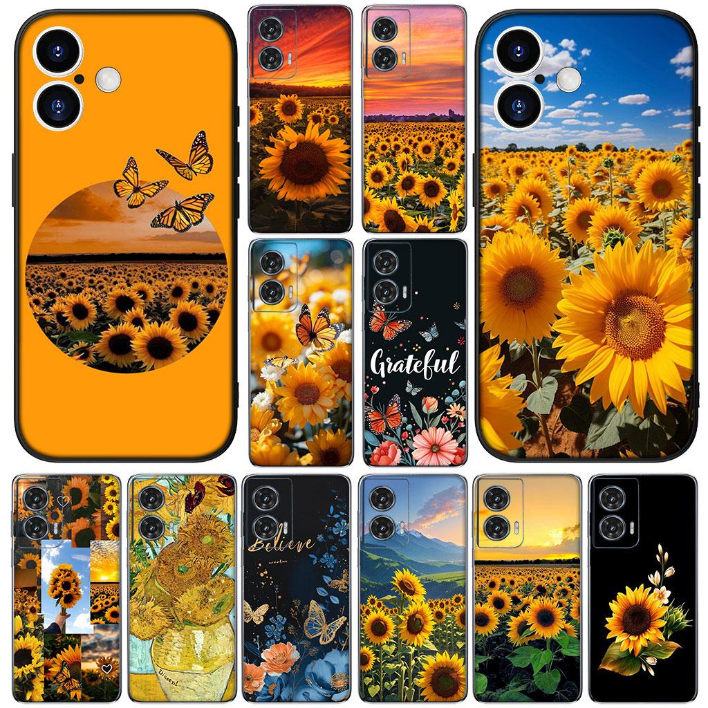 Sonnenblumen-Schmetterlingsblumen-Handyhülle für Motorola Moto Edge 70 60 Fusion NEO Pro G Stylus G56 G96 G52 G04 G05 G85 G84 Hülle