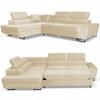 Corner Sofa Bed, Extendable, F, Bosso, Left, Family Furniture, Beige Velvet