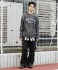 WEGO Graphic Pullover Knit Korean Size Black Vintage-Like Sweater, Logo, Streetwear, Casual, Fall/Winter, Gift, Men's, M,