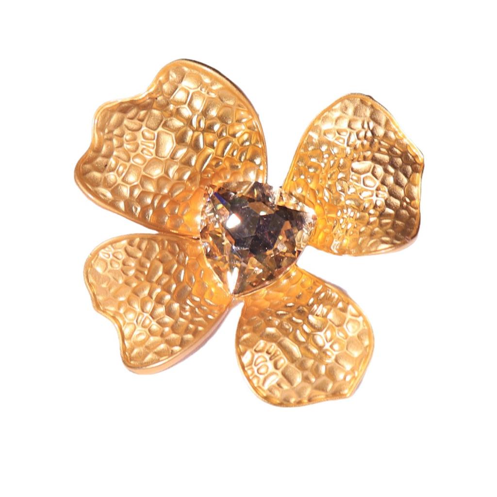 Matte Gold Delicate Anti-Light Corsage Dress Buckle Crystal Glass Women'S Accessories Shirt Bag Clothing Decorative Brooch