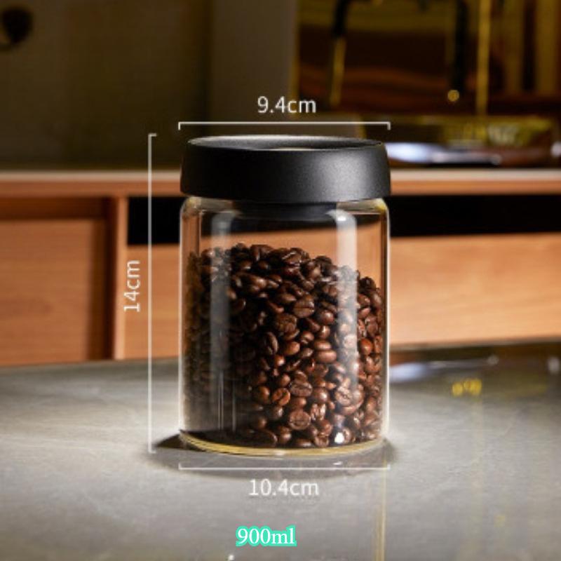 

Вакуумні каністри для кави з герметичними кришками для кави, скляні банки Мейсона з боросилікатного скла, набір вакуумного пакувальника для чаю, бобів, цукру 900ml