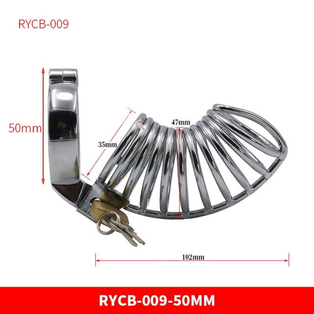 RUNYU Adult Sextoy Tooys Men'S Metal Penis Chastity Cage Adjustable Cock Ring Restriction Punitive Stainless Steel Lock Sex Toy