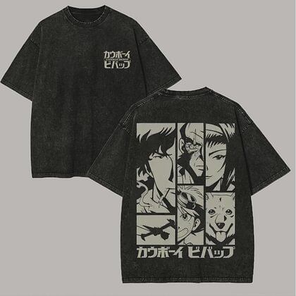 Amante dell'Anime Cowboy Bebop T-shirt Lavata Abbigliamento per tutto l'anno alta qualità personalità Vestiti Taglie Forti Unisex Nuovo Modello Maglietta per Coppie