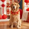 Chinese New Year Cartoon Chinese Style Pet Scarf Funny Handmade Cat Knitted Scarf Red Adjustable Puppy Collar Winter