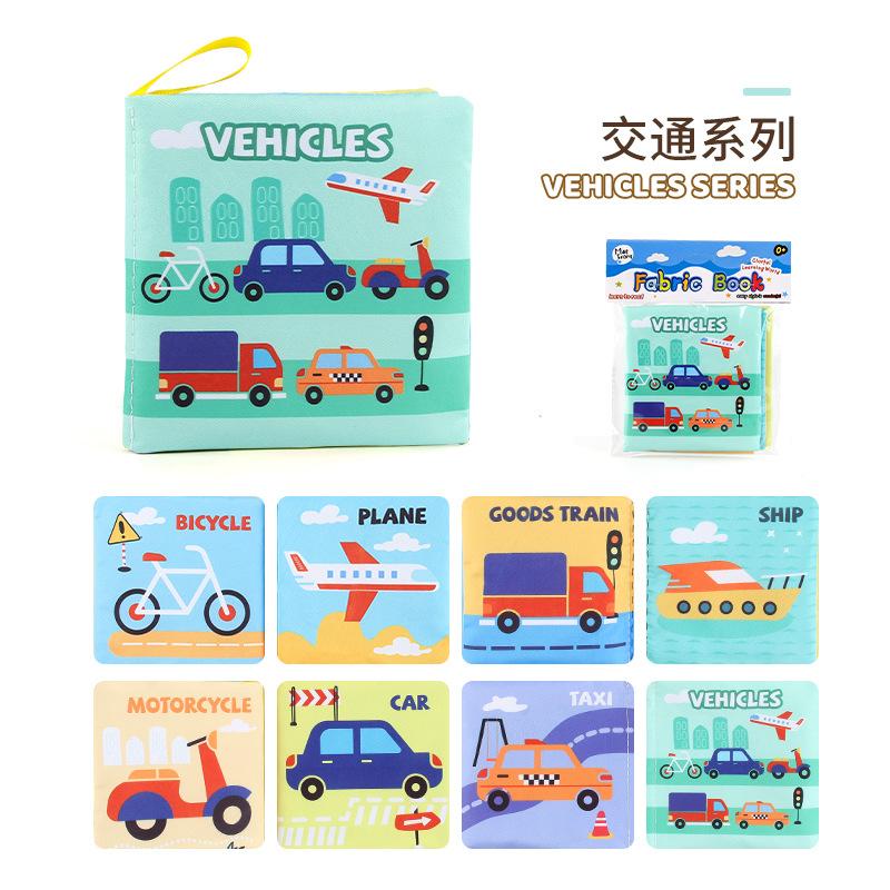 Three-Dimensional Baby Cloth Book Early Education Toy 4 Pages 8 Sides Palm Book Forest Animals English Cognition Baby Cloth Book