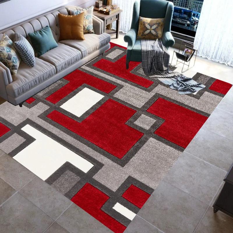 Fashionable Stylish Geometric Lines Washable Modern 3D Printing Carpet Mat Living Room Bedroom Toilets Rugs Area Rug