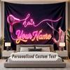 Barber Salon (126) Theme Personalized Tapestry Custom Name Text Wall Hanging Tapestry Home Background Decoration