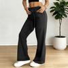 Damen Schlaghose Lässige Kordelzug Elastischer Bund Bequeme Schlaghose Yoga Lose Hose