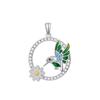 NEW Fine S925 Silver Pink Glass Flamingo Dangle Bead Pendat Fit Original  Bracelet Jewelry Shiny Colored Zircon Bird Charm