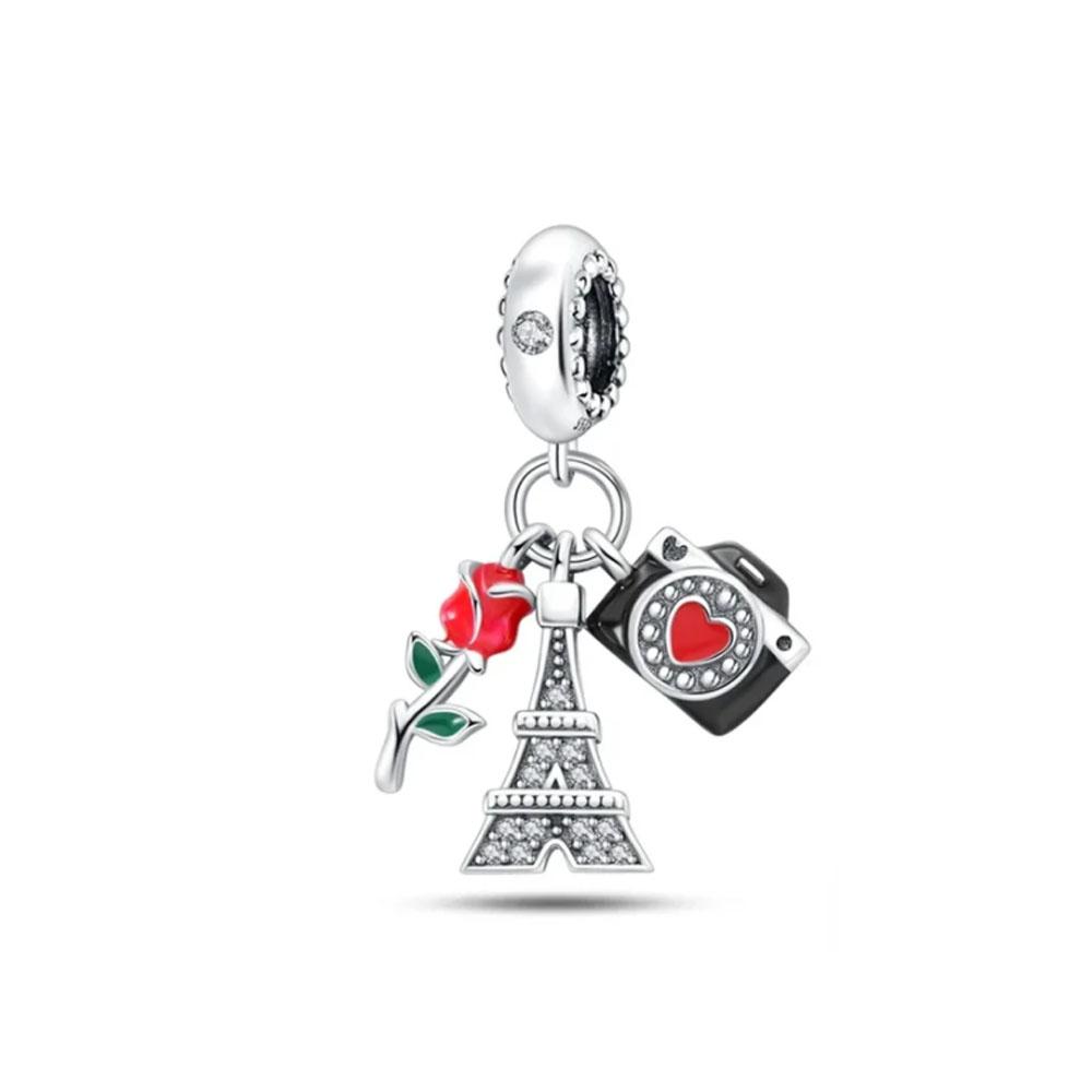 New Lipstick High Heels Bag Beauty Lady Copper Charms Diy Dangle Bead Fit Original Pendant Bracelet Fashion Jewelry