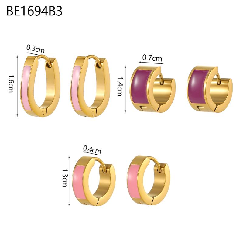 CARLIDANA Premium Ins Style 18K Gold Plated Mini Hoop Earrings Non-fading Stainless Steel Enamel Earrings For Ladies Women