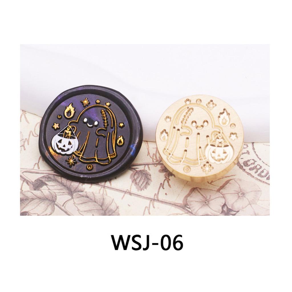 Wax Seal Stamp Head Halloween Sealing Wax Stamp 25mm Brass-Fire Paint Seal Head for Card Wedding Party Invitation-Decor