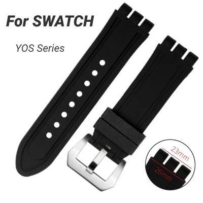 Men Women Silicone Watch WristBand Soft Watchband for SWATCH Yos Series Watch Accessories