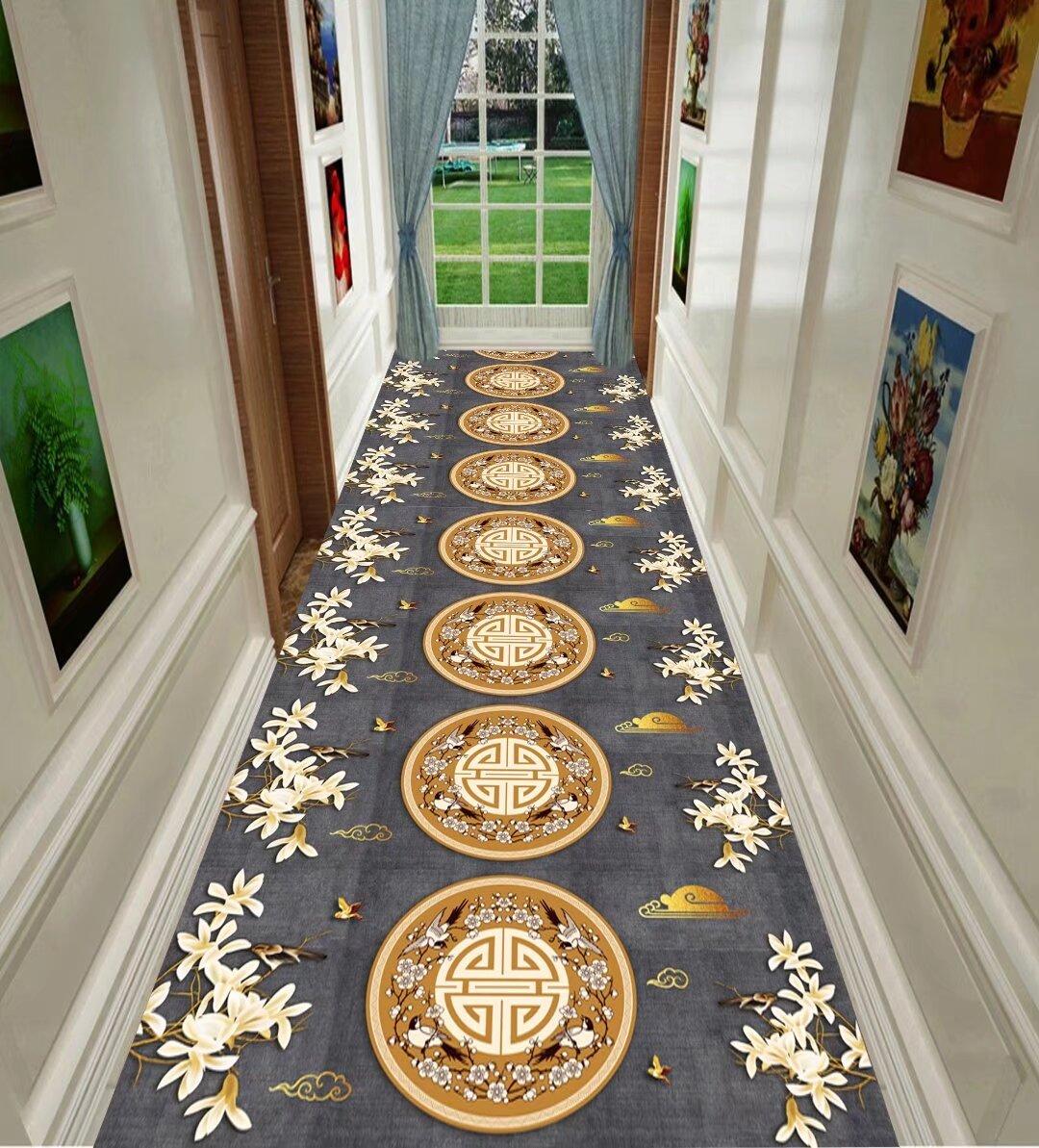 

Luxury Non-slip Washable Runner Rug for Hall Corridor Stairway Outdoor Aisle Long Carpet Mat 160*200cm