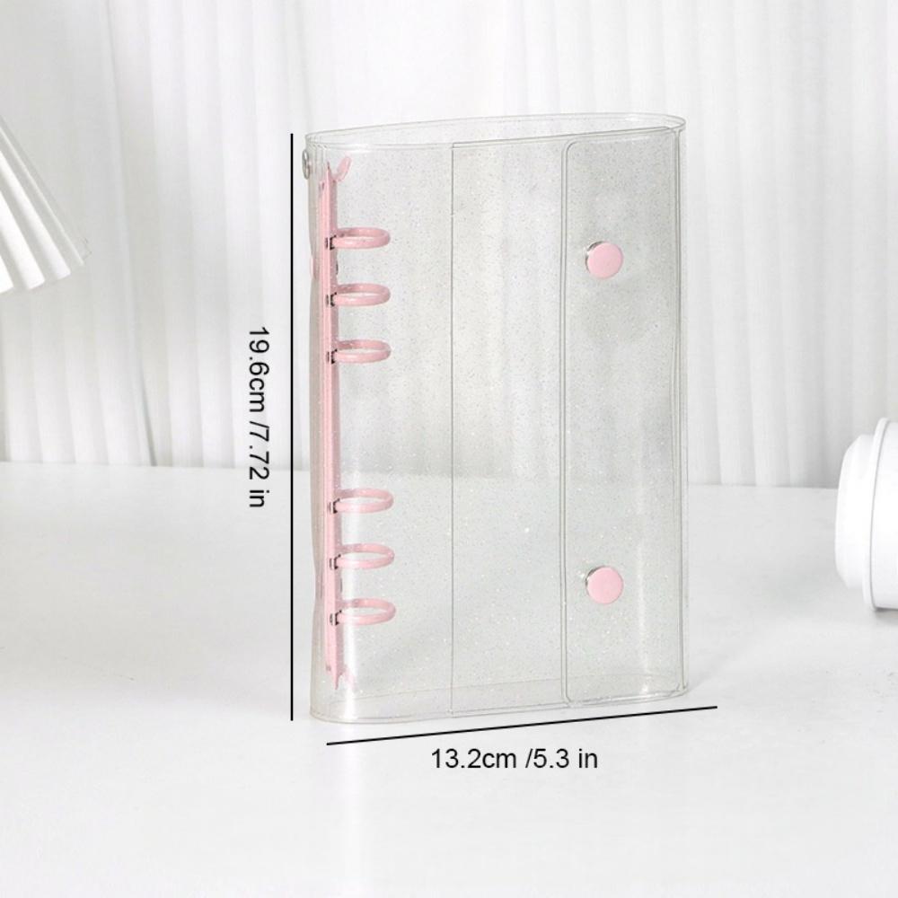

A6 Size Budget Binder Cover Clear Glitter PVC Binder Refillable Notebook for Photos Pictures Albums Organizer Planner Folder