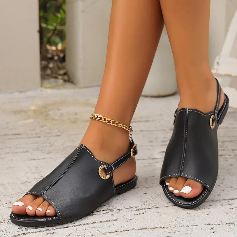Women's Sandals Summer Trends Buckle Women's Outdoor Beach Roman Shoes Simple Handmade Brand Women's Shoes