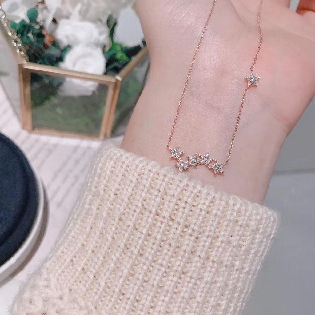 Gold-Plated S925 Sterling Silver Star Pendant Necklace - Light Luxury Korean Style for Women
