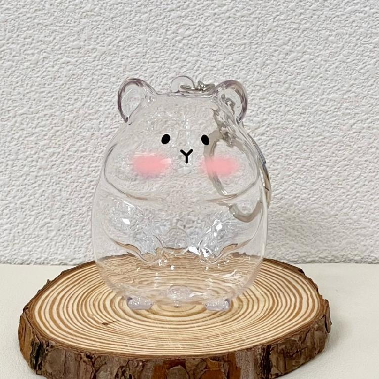 Pet Lover Gift Hamster Hair Keepsakes Keychain Reusable Acrylic Bottle Hangs On Bags Backpacks Jewelry