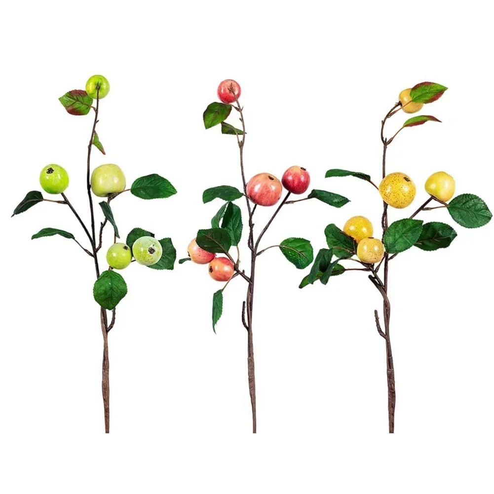 Artificial Sand Fruit Tree Branches 3pieces for Birthday Holiday and Seasonal Decoration with Realistic Faux Fruits
