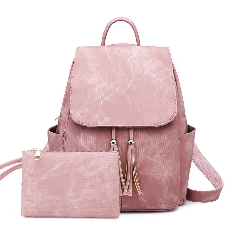 Candy Color Women's Backpack, New Large-capacity Bag, Trendy Bag, Fringed Backpack.