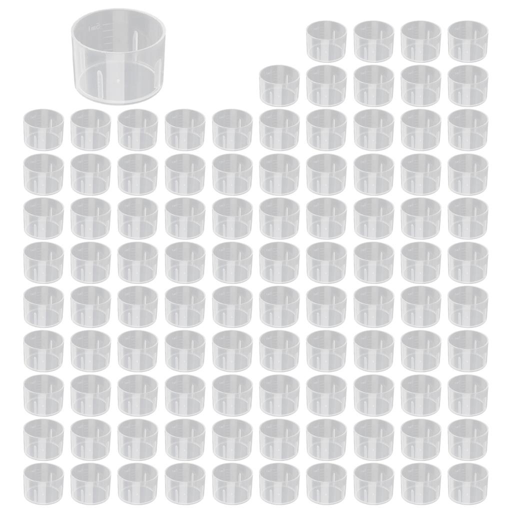 100 ks plastových odměrek 5ml pro umělecké a řemeslné projekty, nové