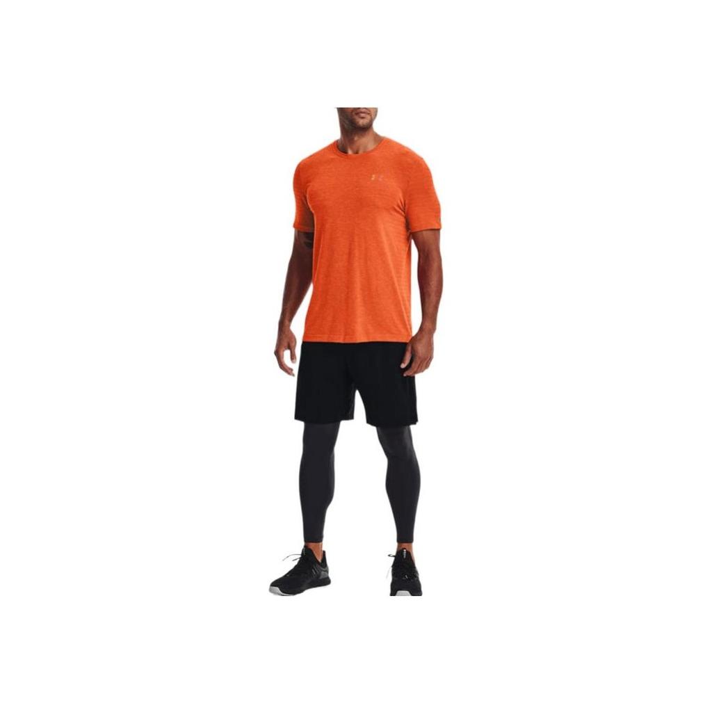 Under Armour Training Sports Crew Neck T-Shirt Men Tops Orange 1370441-800